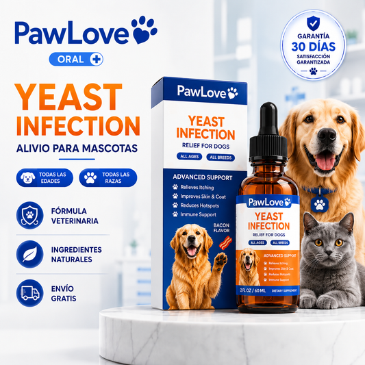 PawLove® Yeast Infection – Ayuda a Combatir la Picazón, Irritación y Hongos en Mascotas