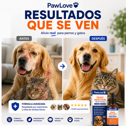 PawLove® Yeast Infection – Ayuda a Combatir la Picazón, Irritación y Hongos en Mascotas
