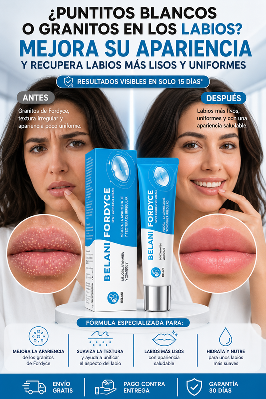 BELANI Fordyce Clear Lip Repair Cream – Labios Lisos, Uniformes y Sin Puntitos Blancos