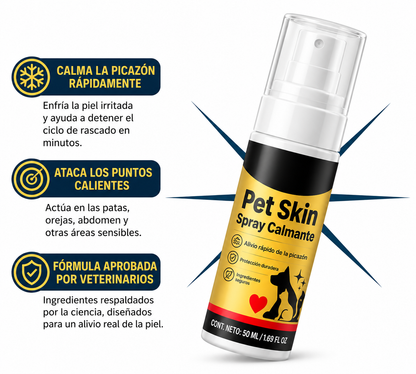 PET SKIN - Tratamiento natural para piel roja, irritada con granitos o dermatitis para mascotas